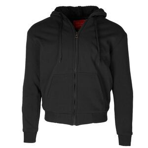 Maximos Men's 5008 Sherpa Lined Long Sleeve Full Zip Hoodie Black